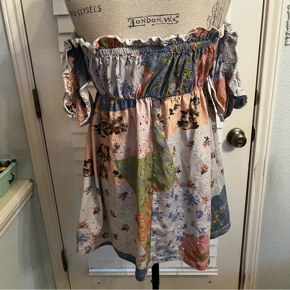 ASOS Floral Off-Shoulder Dress SIZE LARGE - Picture 6 of 7